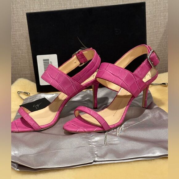 Giuseppe Zanotti coline croc embroidered Leather sandals in ficus size 7 - Picture 2 of 14